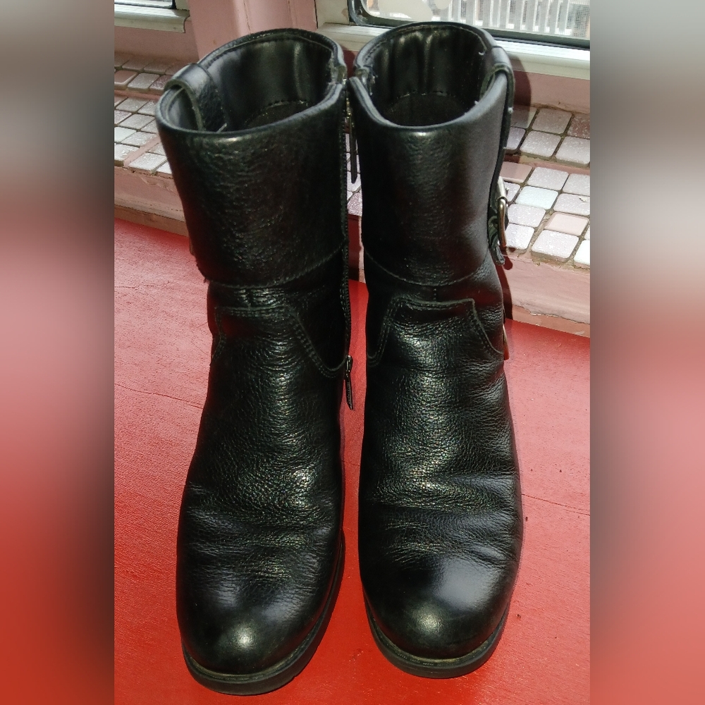 Women Sadie Black Casual Cuff Motorcycle Boots